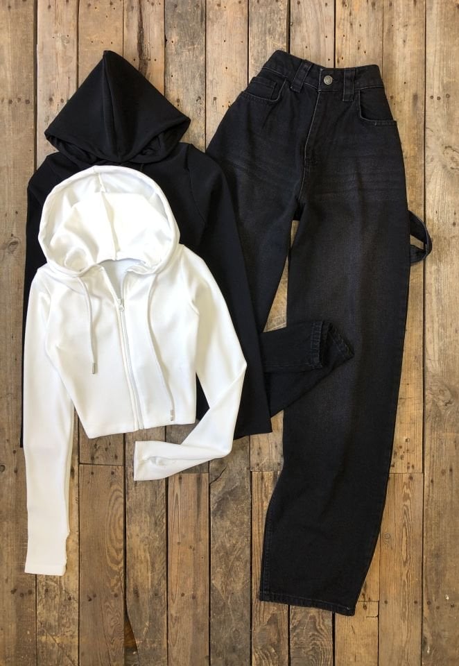 Parça Detaylı Baggy Kot Pantolon