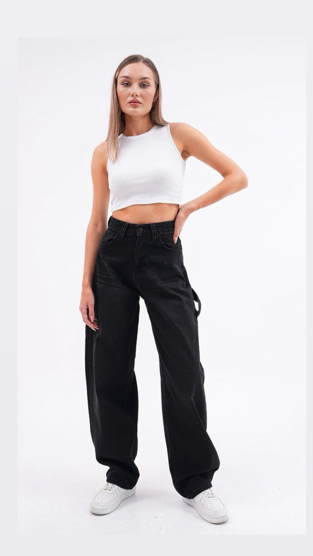 Parça Detaylı Baggy Kot Pantolon