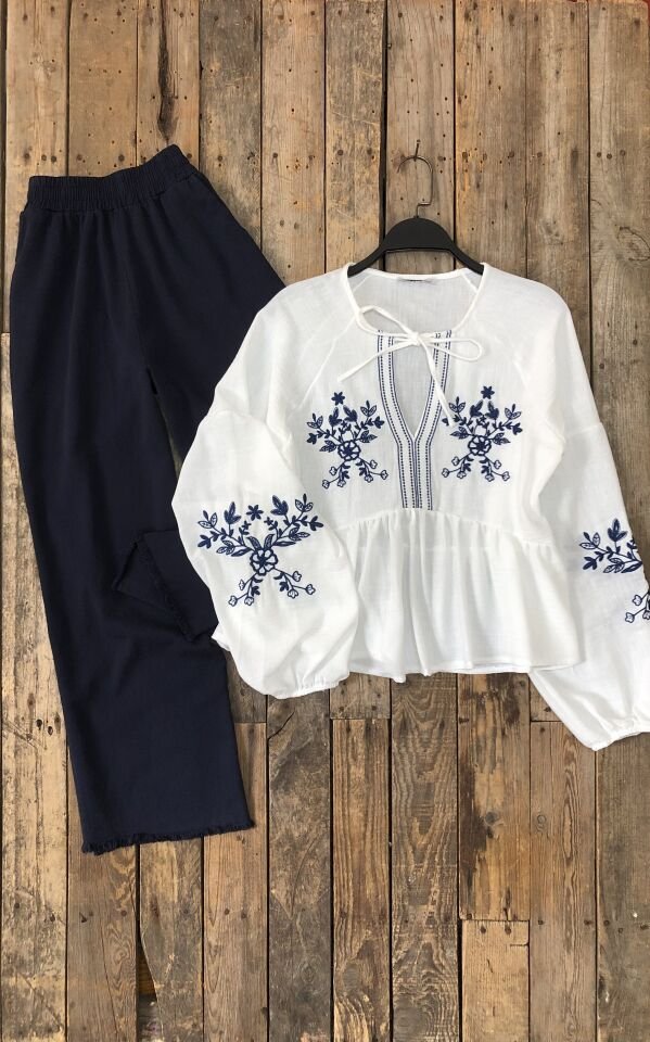 Paça Püsküllü Gabardin Pantolon